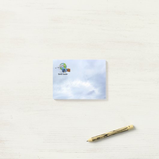 Wereldreiziger  post-it® notes (Op bureau)