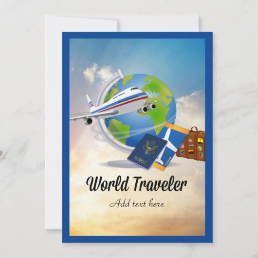 Wereldreiziger, SJABLOON, Kaart (Voorkant)