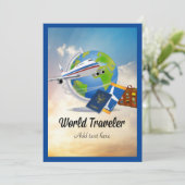 Wereldreiziger, SJABLOON, Kaart (Staand voorkant)
