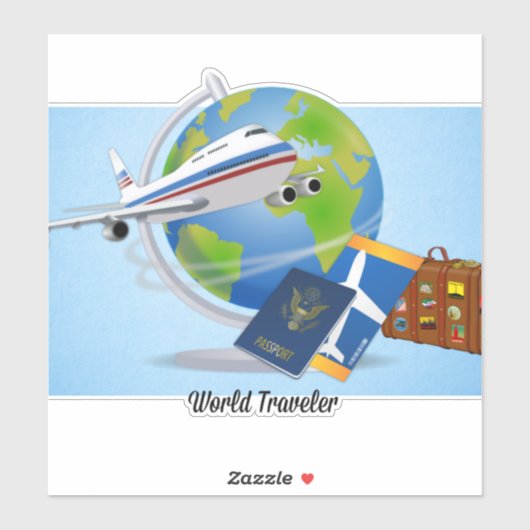 Wereldreiziger Sticker (Vel)