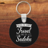 Wereldreiziger Sudoku Puzzel Lover Sleutelhanger (Voorkant)