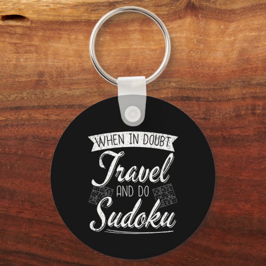Wereldreiziger Sudoku Puzzel Lover Sleutelhanger (Voorkant)