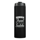 Wereldreiziger Sudoku Puzzel Lover Thermosbeker (Voorkant)