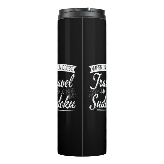 Wereldreiziger Sudoku Puzzel Lover Thermosbeker (Achterkant)