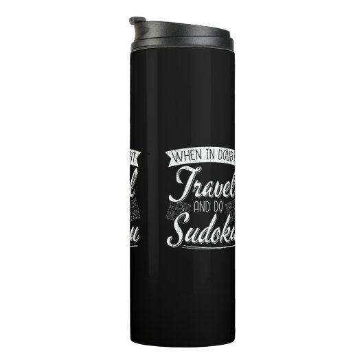 Wereldreiziger Sudoku Puzzel Lover Thermosbeker (Geroteerd rechts)