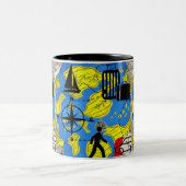 Wereldreiziger Tweekleurige Koffiemok (Center)