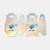 Wereldreiziger, vliegticket en paspoort bedankdoosjes (Uitgevouwen)