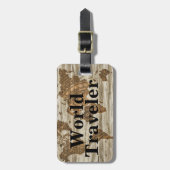  wereldreiziger voor Wereldkaart en naam Bagagelabel (Voorkant verticaal)