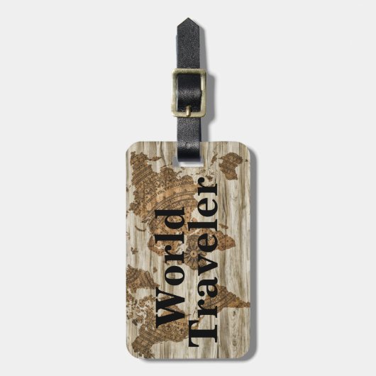  wereldreiziger voor Wereldkaart en naam Bagagelabel (Voorkant verticaal)