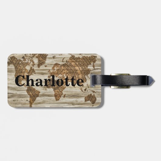  wereldreiziger voor Wereldkaart en naam Bagagelabel (Achterkant horizontaal)