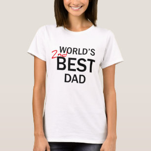 Wereld's 2e Beste Papa Vaderdag Funny Gag Gift J T-shirt