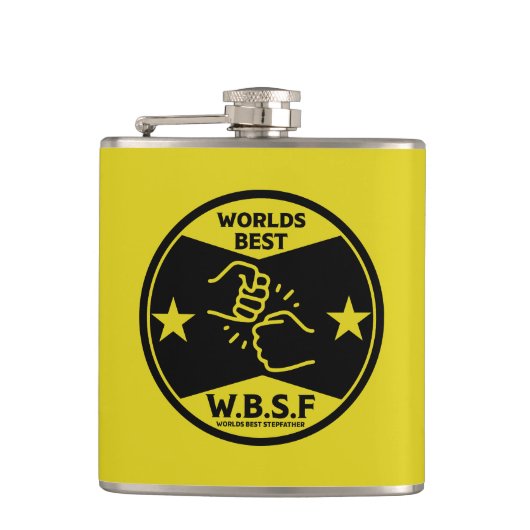 WERELDS BEESTE STIEFVADEr Heupfles (Voorkant)