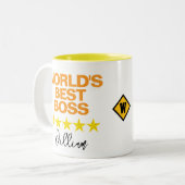 Werelds Beste Baas Mok | Aangepaste Naam Initiaal (Voorkant links)