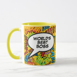 Werelds Beste Baas Stripboek Pop Art Leuk Retro Mok
