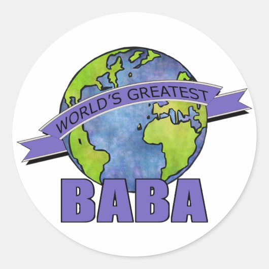 Werelds Beste Baba Ronde Sticker (Voorkant)