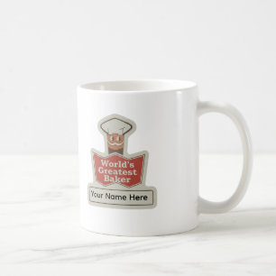 Werelds Beste Bakker Retro Cartoon Beker Koffiemok