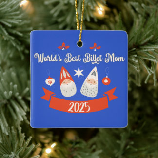 Werelds Beste Billet Moeder Custom Kerstmis  Keramisch Ornament