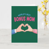 Werelds Beste Bonus Moeder Hart Handen Cadeau Kaart (Gele Bloem)