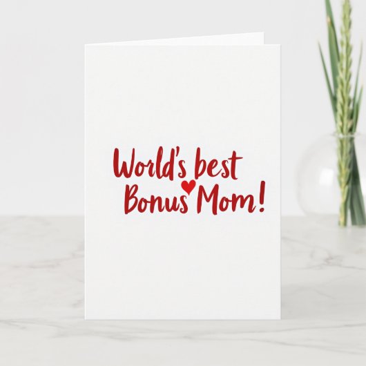 Werelds Beste Bonus Moeder Rode Script Kaart (Voorkant)