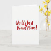 Werelds Beste Bonus Moeder Rode Script Kaart (Gele Bloem)