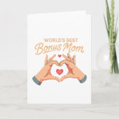 Werelds Beste Bonus Moeder Stiefmoeder | Hart Hand Kaart (Voorkant)