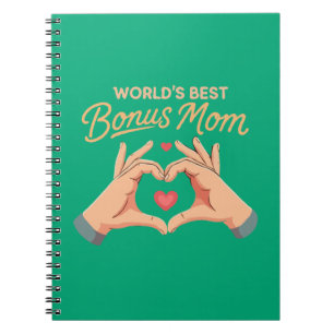 Werelds Beste Bonus Moeder Stiefmoeder   Hart Hand Notitieboek