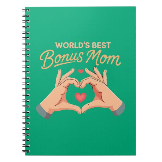 Werelds Beste Bonus Moeder Stiefmoeder | Hart Hand Notitieboek (Voorkant)