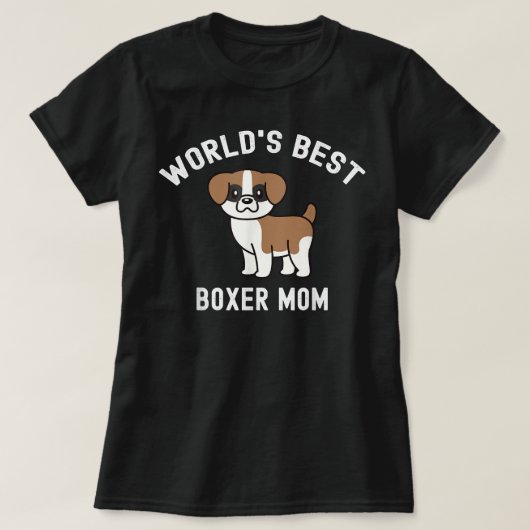Werelds beste Boxer Mom Dog T-shirt (Design voorkant)