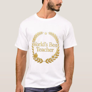 Werelds Beste Docent Gouden Lauwerkrans Muurklok T-shirt