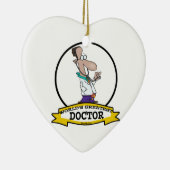 WERELDS BESTE DOKTER MANNEN CARTOON KERAMISCH ORNAMENT (Rechts)