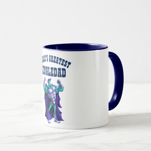 Werelds Beste EENZELIGE VADER Wat een SuperHELD VA Mok (Voorkant rechts)