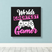 Werelds Beste Gamer Canvas Print (Insitu (Houten vloer))