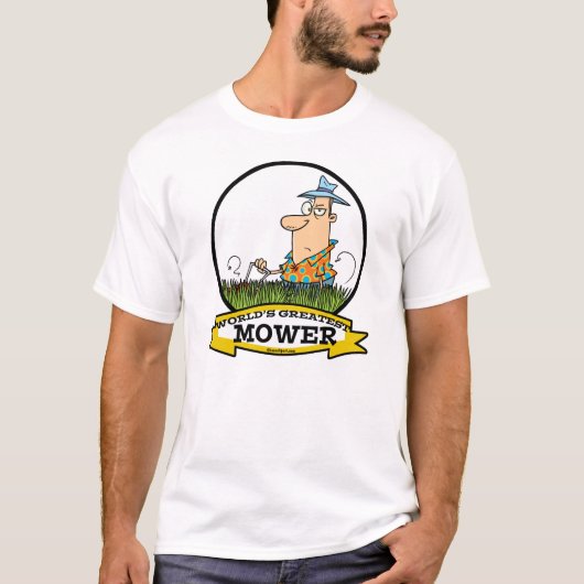 WERELDS BESTE GRASMACHINE MANNEN CARTOON T-SHIRT (Voorkant)