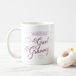 Werelds Beste Grote Oma namaak glans paars roze Koffiemok