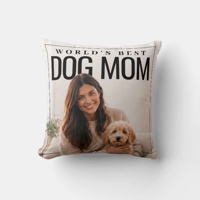 Werelds Beste Hond Moeder FotoPop Kussen (Voorkant)