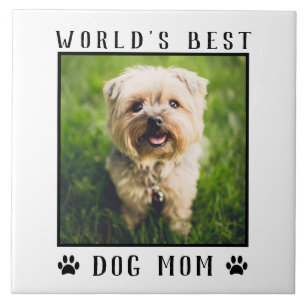 Werelds Beste Hond Moeder Pootafdrukken Fotolijstj Tegeltje
