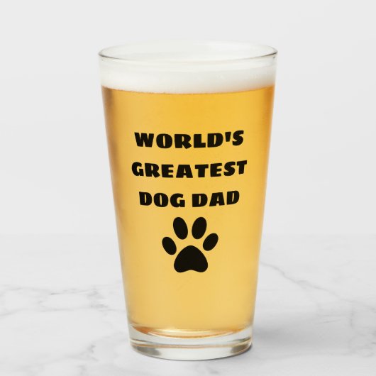 Werelds Beste Hond Papa Aangepaste Tekst Gepersona Glas (Voorkant gevuld)