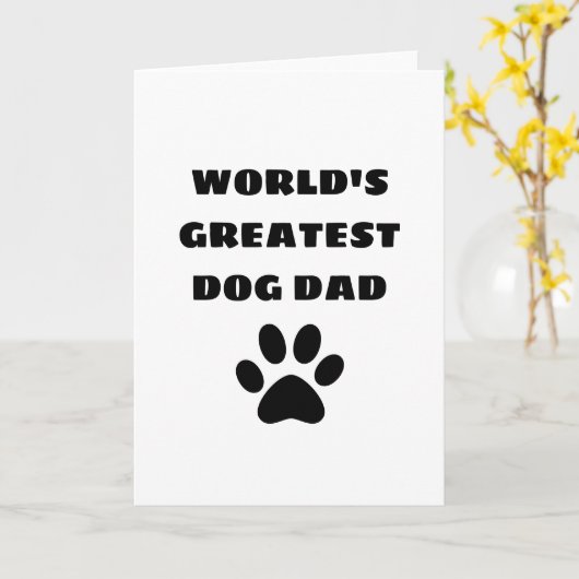 Werelds Beste Hond Papa Aangepaste Tekst Gepersona Kaart (Gele Bloem)
