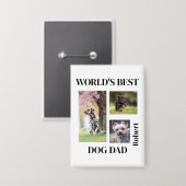 Werelds Beste Hond Papa Cadeau met Naam op Maat Button (Voorkant / Achterkant)