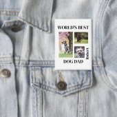 Werelds Beste Hond Papa Cadeau met Naam op Maat Button (Insitu)