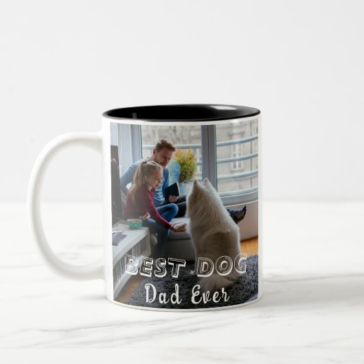 Werelds Beste Hond Papa Douane Foto Mok (Links)