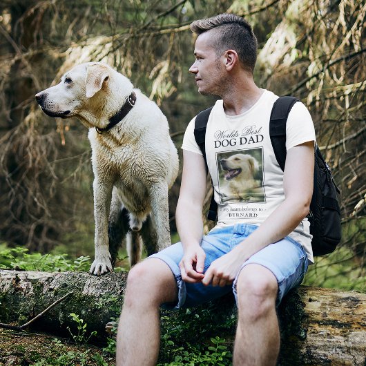 Werelds Beste Hond Papa Foto T-shirt