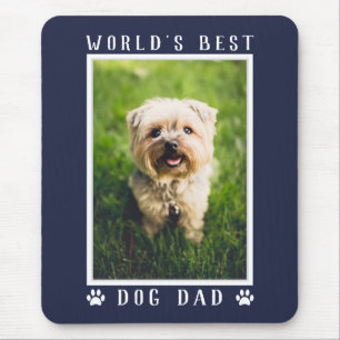 Werelds Beste Hond Papa Pootafdrukken Foto Navy Bl Muismat