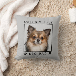 Werelds Beste Hond Papa Pootafdrukken Huisdier Fot Kussen