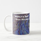 Werelds Beste Hond Walker Blauwe Spiraal Puppy Paw Koffiemok (Links)