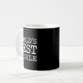 Werelds beste hunkle grappige oom grap vaders dag koffiemok (Voorkant links)