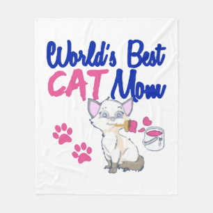 Werelds beste kat mam fleece deken