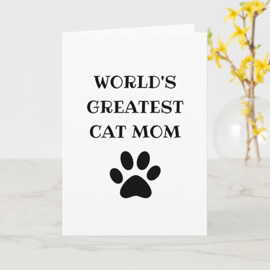 Werelds Beste Kat Moeder Aangepaste Tekst Geperson Kaart (Gele Bloem)