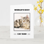 Werelds Beste Kat Vader Aangepaste Foto Gepersonal Kaart (Gele Bloem)