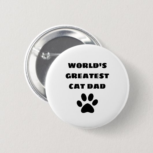 Werelds Beste Kat Vader Aangepaste Tekst Gepersona Ronde Button 5,7 Cm (Voorkant /achterkant)